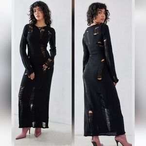 The Ragged Priest Laddered Pin Up Knit Maxi Dress